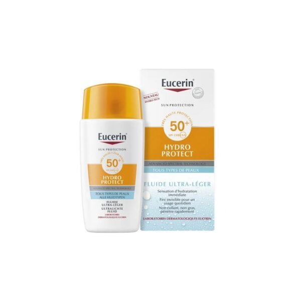 Eucerin Sun Protection Fluide Solaire Ultra Léger Hydro Protect SPF50+ 50ml – Écran Solaire Visage