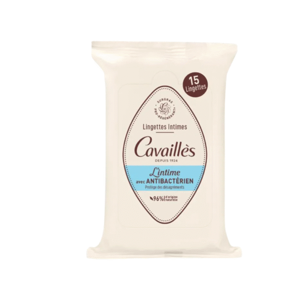ROGER CAVAILLES  LINGETTES INTIMES AVEC ANTI BACTERIEN 15 UNITES