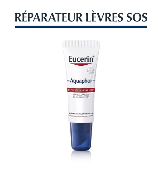 Eucerin Aquaphor Lips 10 ml – Baume Réparateur pour Lèvres
