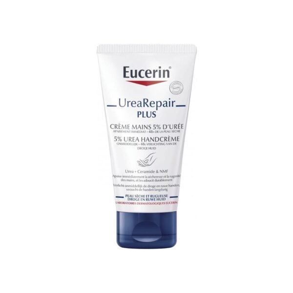 Eucerin Crème Mains 5% Urée – Hydratation Intense Peaux Sèches 75ml