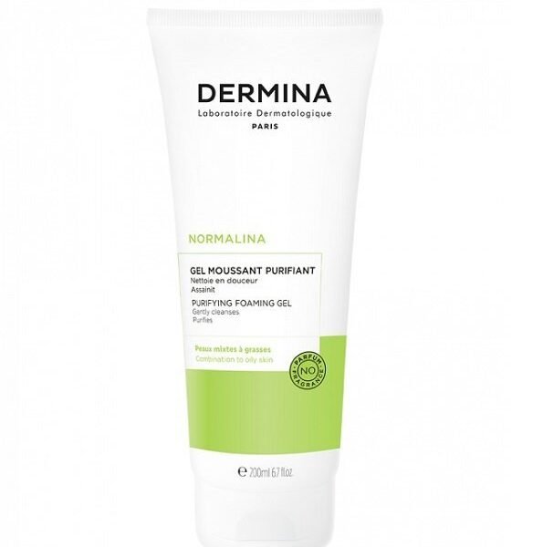 DERMINA NORMALINA GEL MOUSSANT PURIFIANT PEAUX MIXTES A GRASSES 200ML