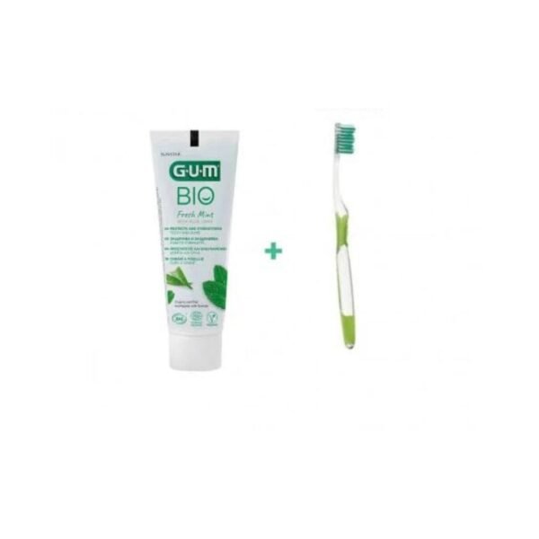 GUM DENTIFRICE MENTHE FRAICHE ALOE VERA BIO 75ML + BROSSE A DENT