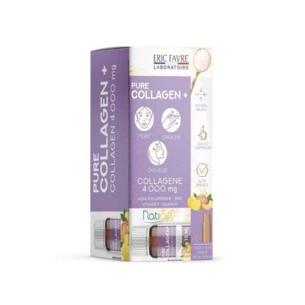 Eric Favre Pure Collagen+ – 10 x 15ml Pêche & Citron – Beauté et Fermeté