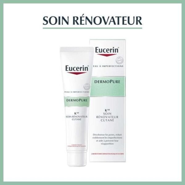 Eucerin DermoPure K10 – Soin rénovateur anti‑acné 40 ml