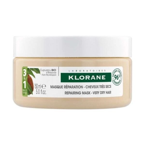 Klorane Masque Réparation 3-en-1 au Cupuaçu BIO – Cheveux Très Secs – 150 ml