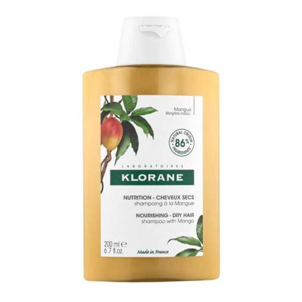 Klorane Shampoing Nutrition à la Mangue – Cheveux Secs – 200 ml