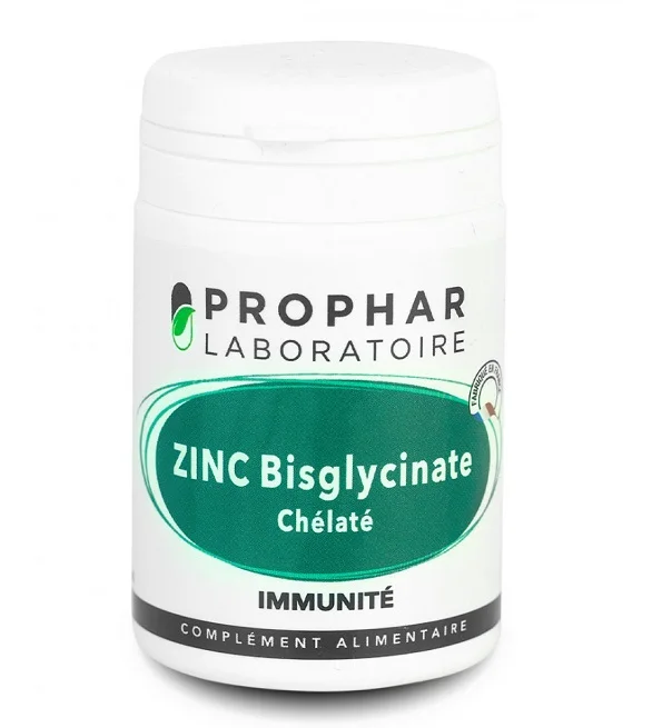 zinc-bisglycinate-1 PROPHAR Bisglycinate de Zinc – 50 Gélules – Image 1