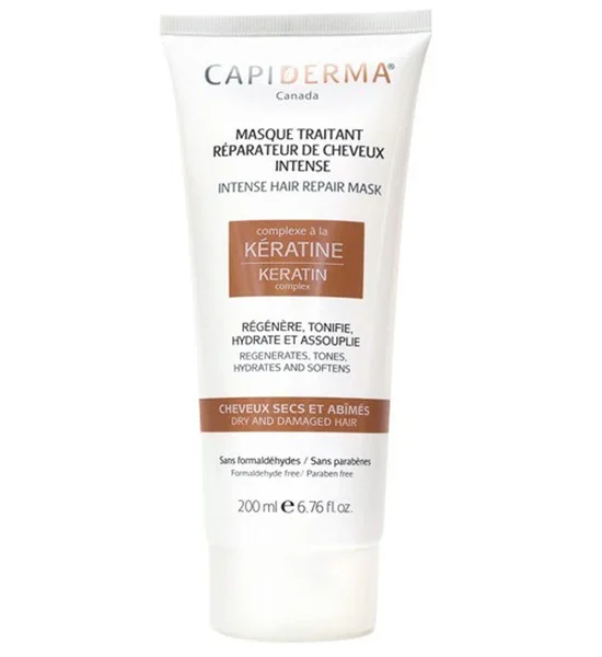 Capiderma Masque Traitant Réparateur à la Kératine 200 ml – Soin Intensif Cheveux Abîmés