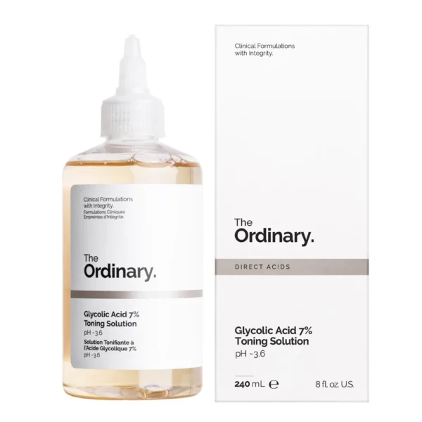 The Ordinary Glycolic Acid 7% Exfoliating Toner 240ml – Lotion Exfoliante Éclat & Anti-Taches